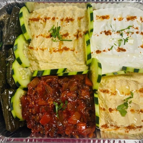 Cold Mix Appetizer Half Tray Shallow + Bread.