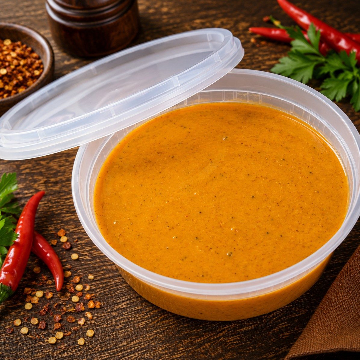 $ Peri-Peri Chilli Sauce 8OZ Container.