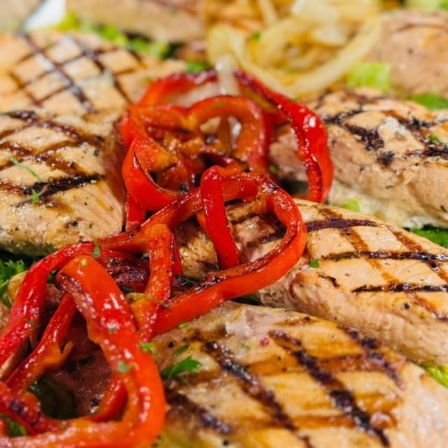 Grilled Salmon Tray.