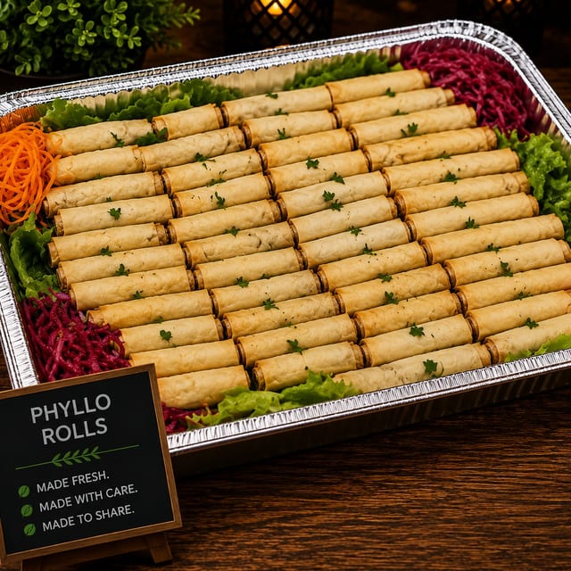 Phyllo Rolls (BEEF) Tray.