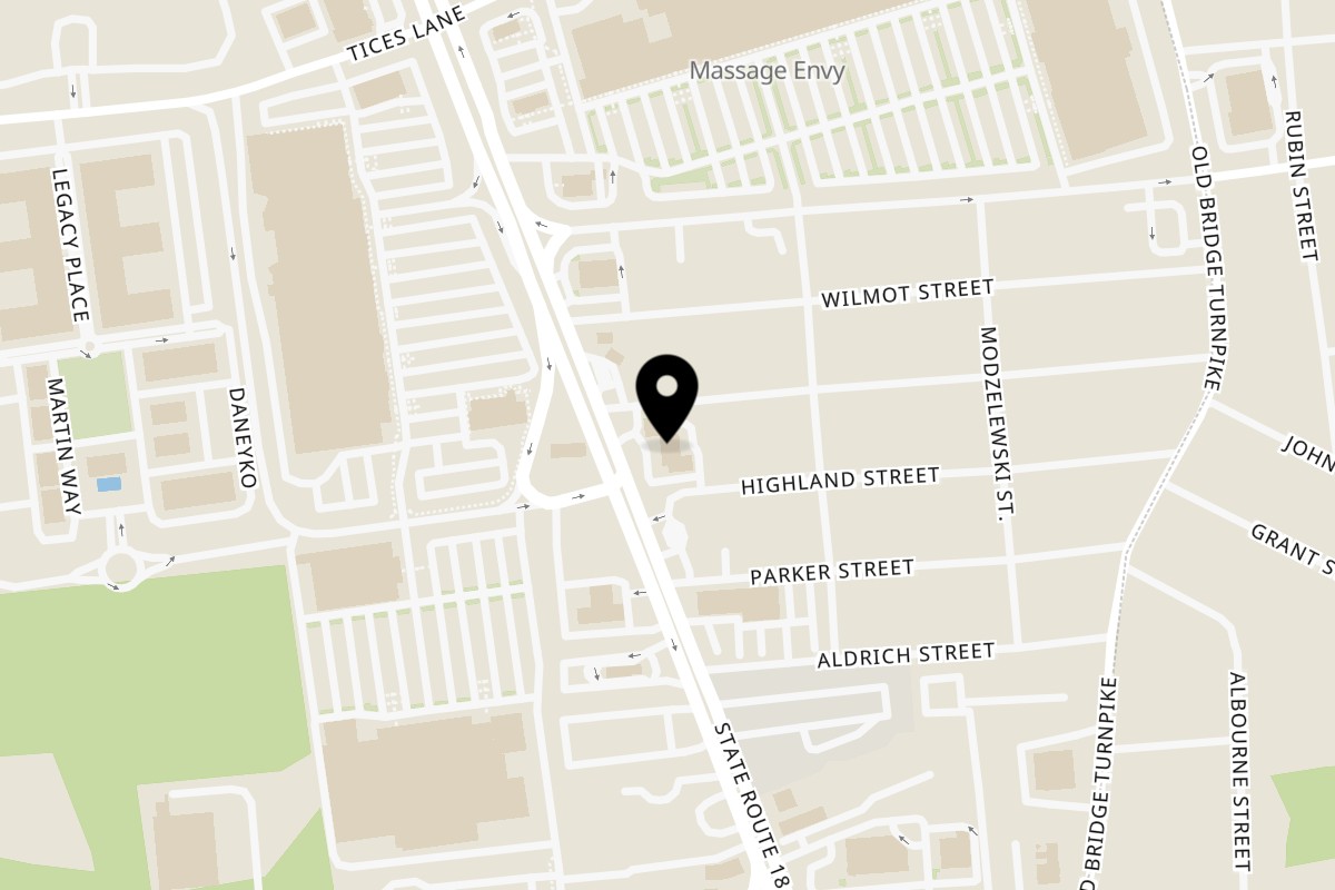 Map showing the location of Koy Grill East Brunswick on 336 NJ-18 in East Brunswick